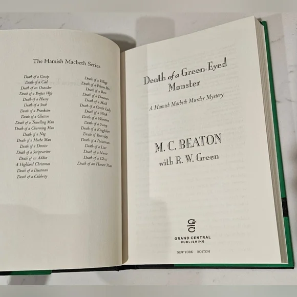 Death of a Green-Eyed Monster A Hamish Macbeth Mystery Hardcover Book - Picture 5 of 6